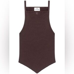 ✨ Courrèges Paris Ribbed Sculpted Tank – Chocolate Brown (XS)